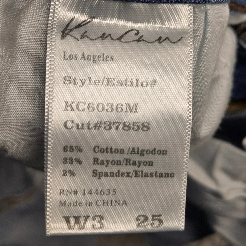 KanCan Los Angeles Distressed Medium Wash Cuffed Denim‎ Shorts KC6036M Size 25/3